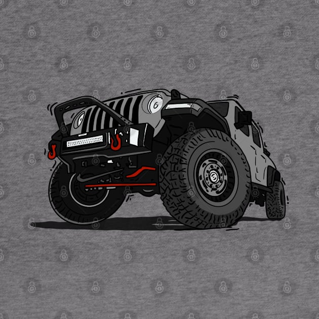Grey Jeep Illustration by 4x4 Sketch